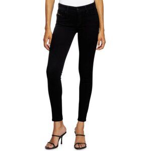 DIESEL SKINZEE BLACK SUPER SLIM SKINNY REGULAR WAIST STRETCH JEANS 25x32 NWOT